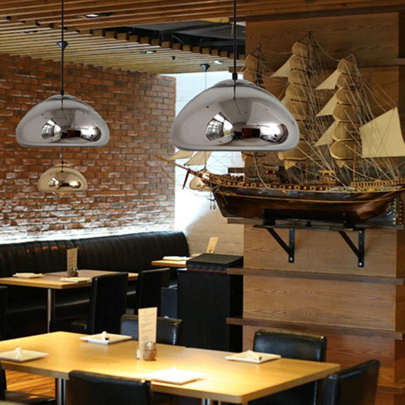 Mirror Glass Hanging Light 1 Light Modern Style Pendant Light Fixture for Living Room