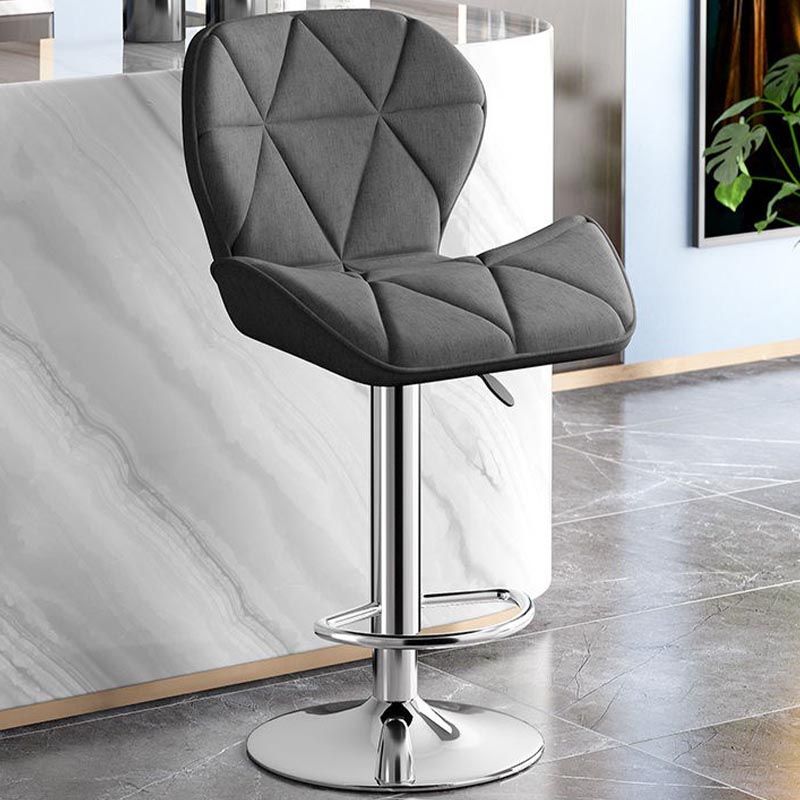 Modern Adjustable Height Swivel Stool Matte Finish Upholstered Bar Stools