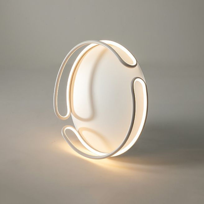 Circle Ceiling Mounted Light Modern Style Metal LED White Ceiling Light Fixture