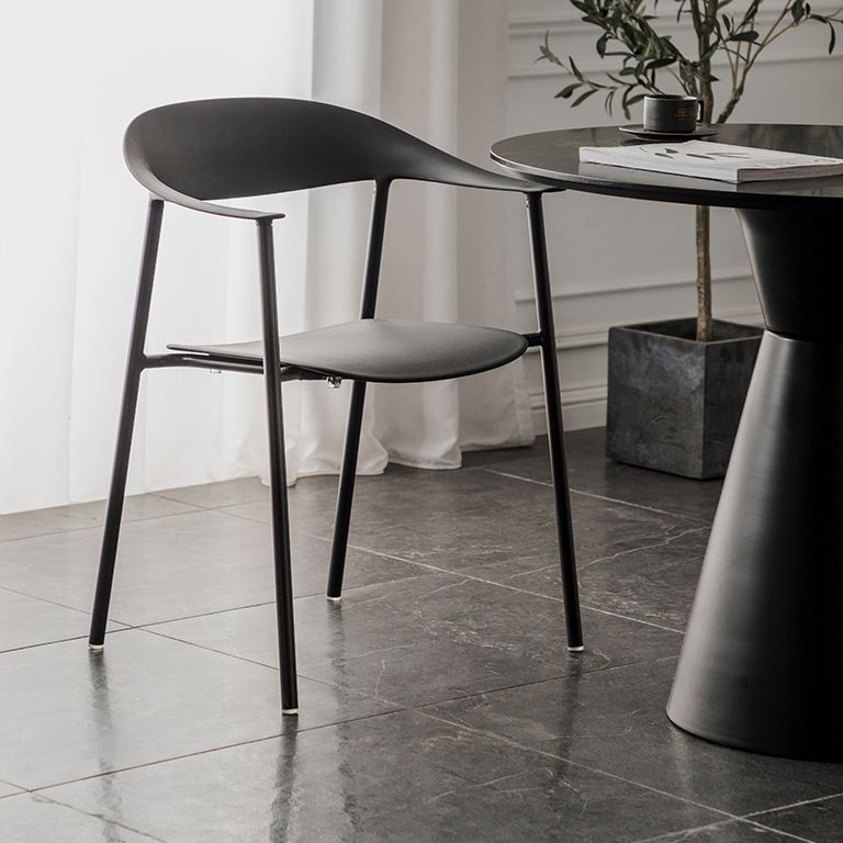 Contemporary Style Dining Chairs Arm Chairs with Metal Legs for Home