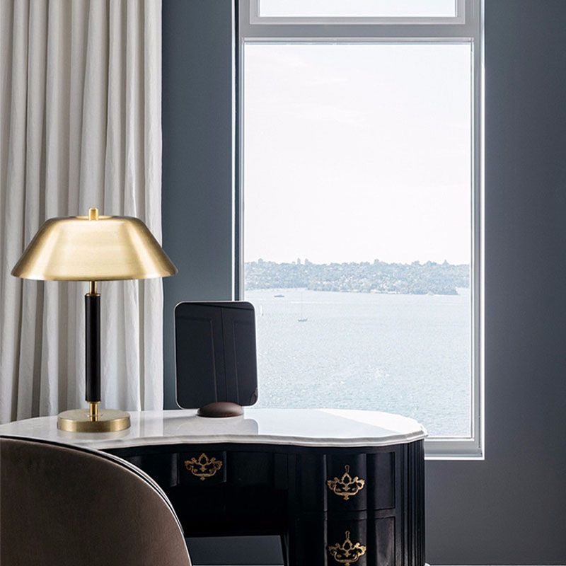 Single Light Postmodern Black Gold Metal Bedroom Living Room Desk Lamp