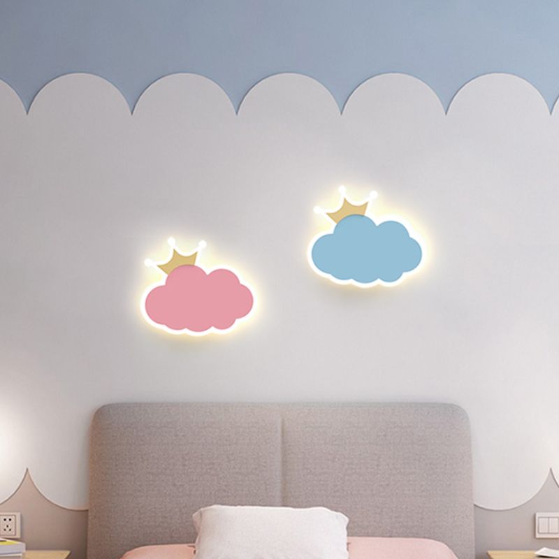 Cloud Shape Acrylic Wall Sconce LED Cartoon Children Bedroom Wall Light