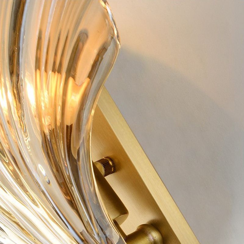 Lámpara posmoderna con lámpara con cáscara de cristal transparente sombra para dormitorio