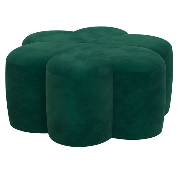 Flower Shape Pouf Velvet Pure Color Scratch Resistant Upholstered Pouf