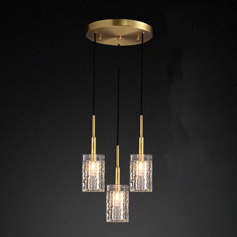 Crystal Cylindrical Hanging Lights Modern Style Hanging Mount Fixture for Bedroom