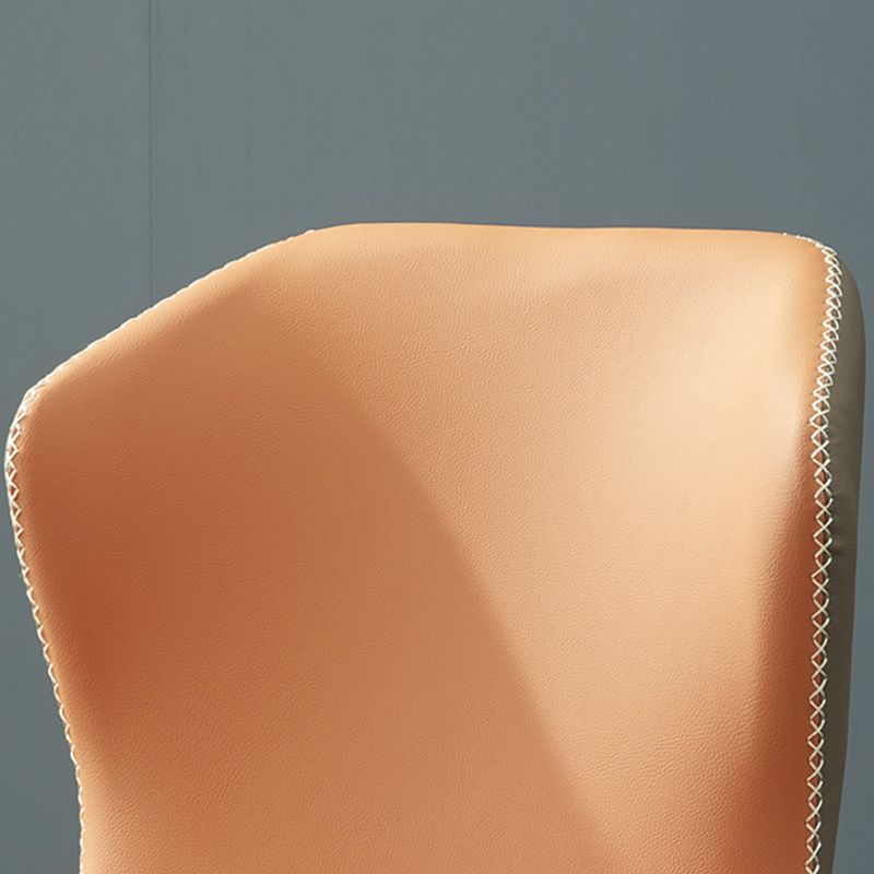 Metal Contemporary Dining Chair Metallic Finish Wingback Side Chair