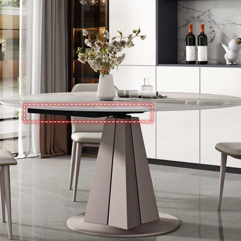 Traditional Luxury Dining Table Round Sintered Stone Pedestal Dining Table for Home