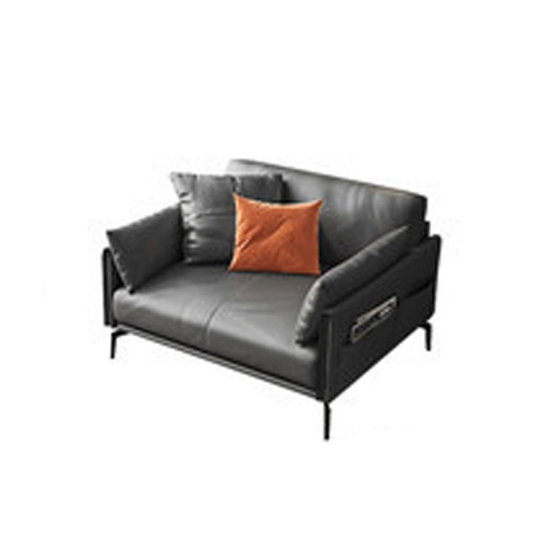 Stain Resistant Bench Seating Leather Standard Cushions Settee Furniture in Grey