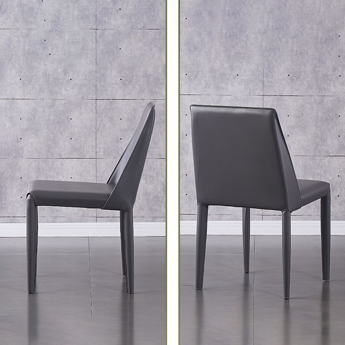 Silla de restaurante de cuero estilo diseñador, acabado mate, silla de comedor Parsons (juego de 2)