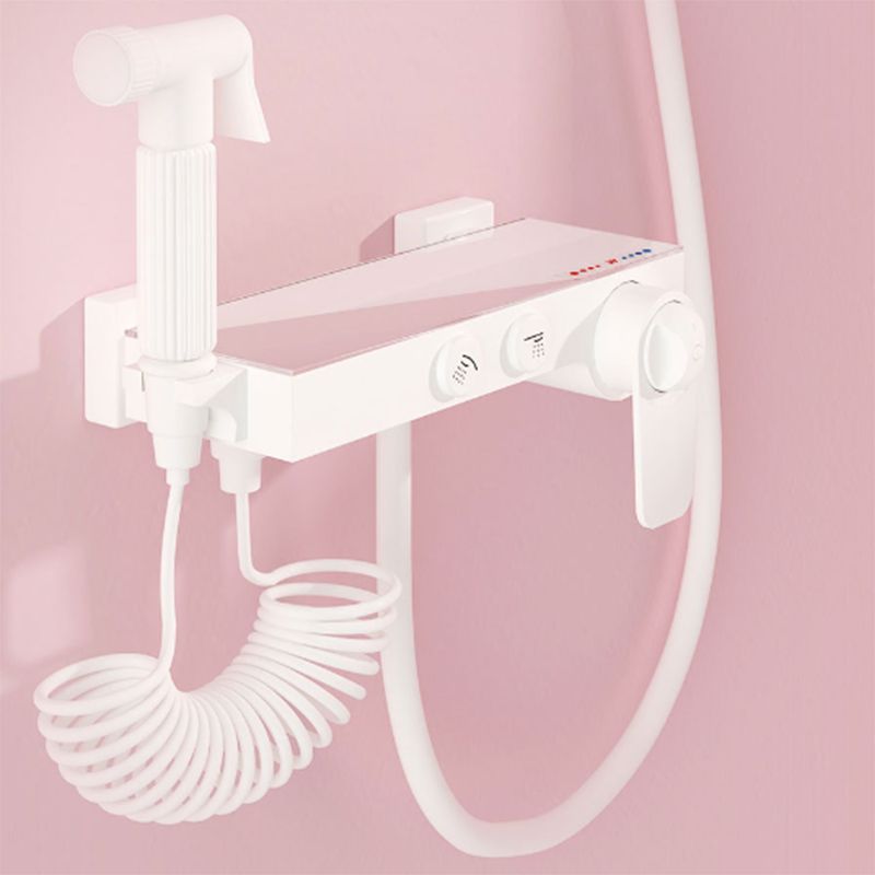 Modern Adjustable Water Flow Shower Faucet Shower Hose Shower System on Wall
