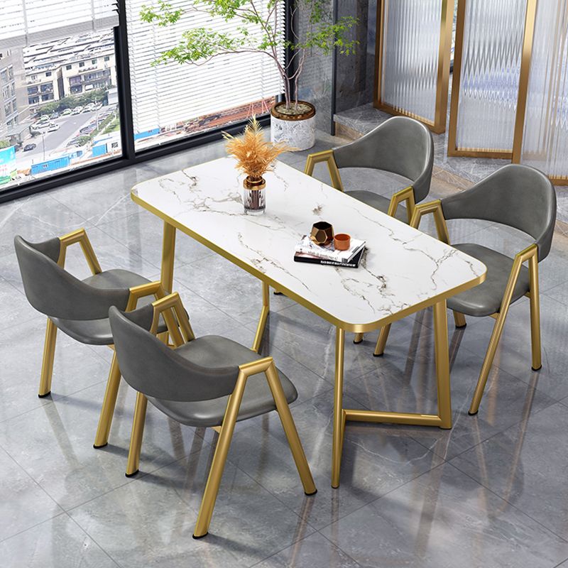 Glam Standard MDF Dining Table Rectangle Shape Dining Table for Kitchen