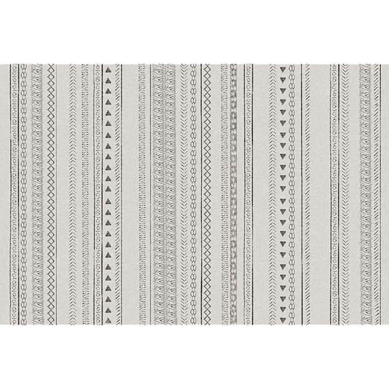 Bohemian gestreifter Muster Teppich grauer Polyester Teppichmaschine waschbarer Rutsch-Rückbereich Teppich für Wohnzimmer