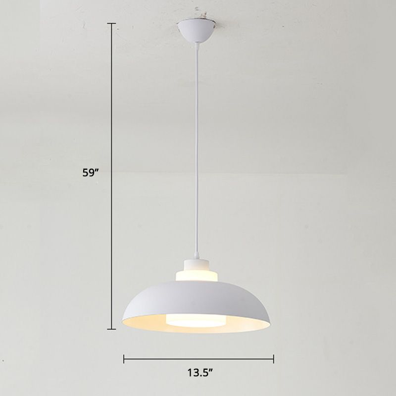 Bol en aluminium plafonnier pendrier léger macaron à la lampe à bulbe unique avec insert de l'ombre acrylique