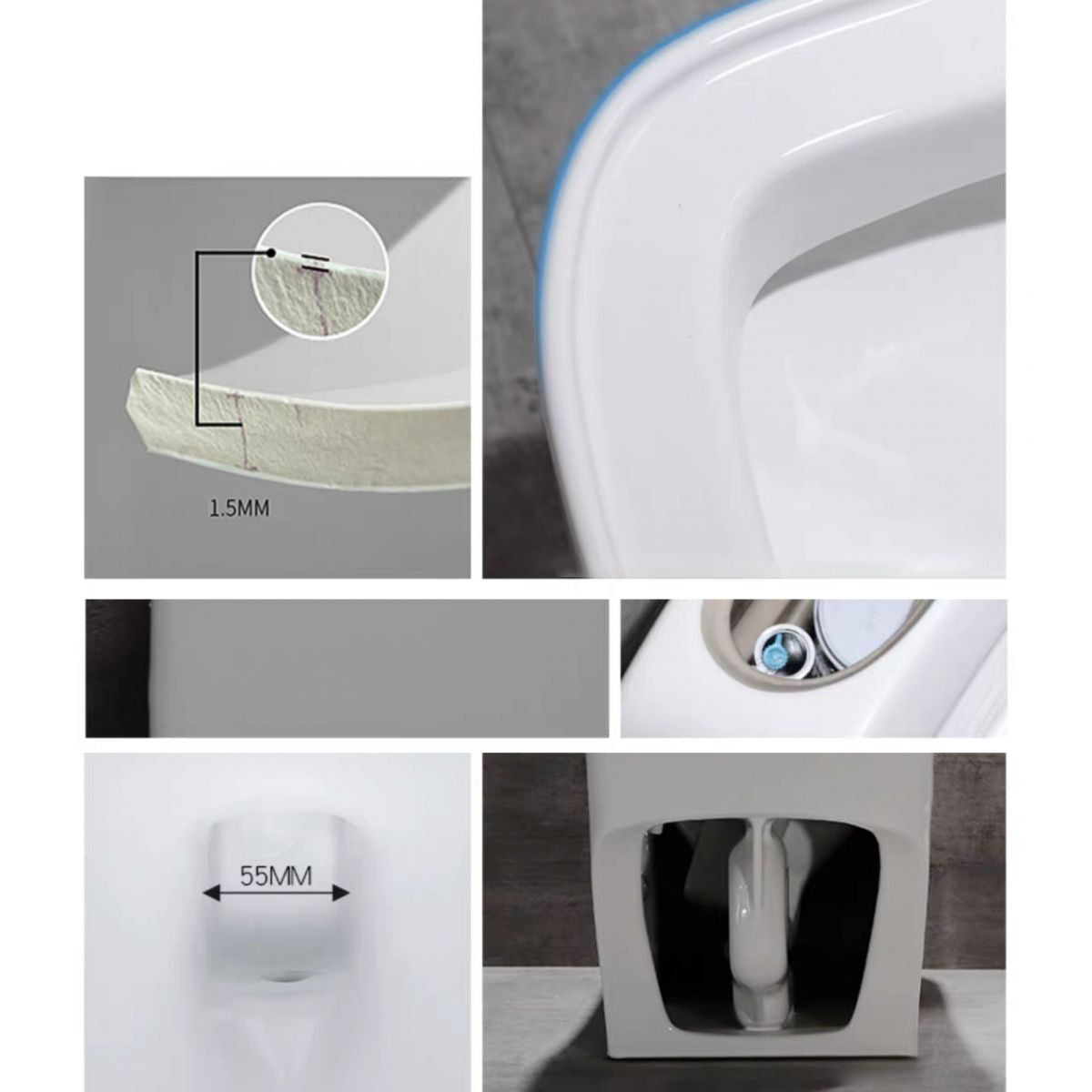 Modern Siphon Jet Toilet Bowl Floor Mount Flush Toilet with Toilet Seat
