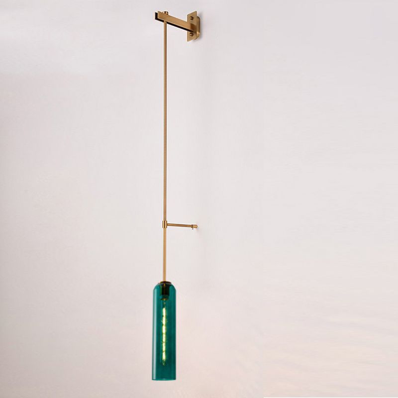 Modern Style Wall Mount Light 1-Light Wall Sconce Light with Glass Shade for Bedroom