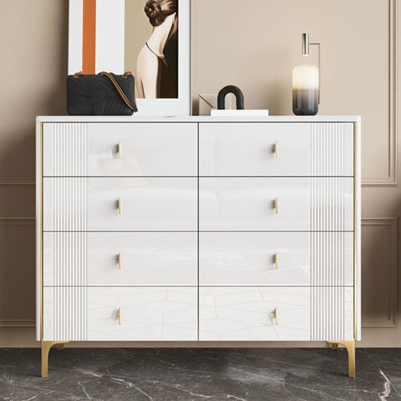Modern Stone Top Dresser Horizontal Storage Chest with Drawer for Bedroom