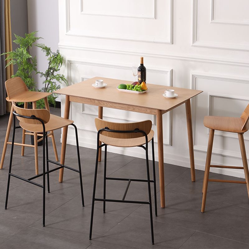 Industrieller, schlichter Barhocker aus Eisen, Restaurant-Hocker mit Holzsitz, 1 Stück