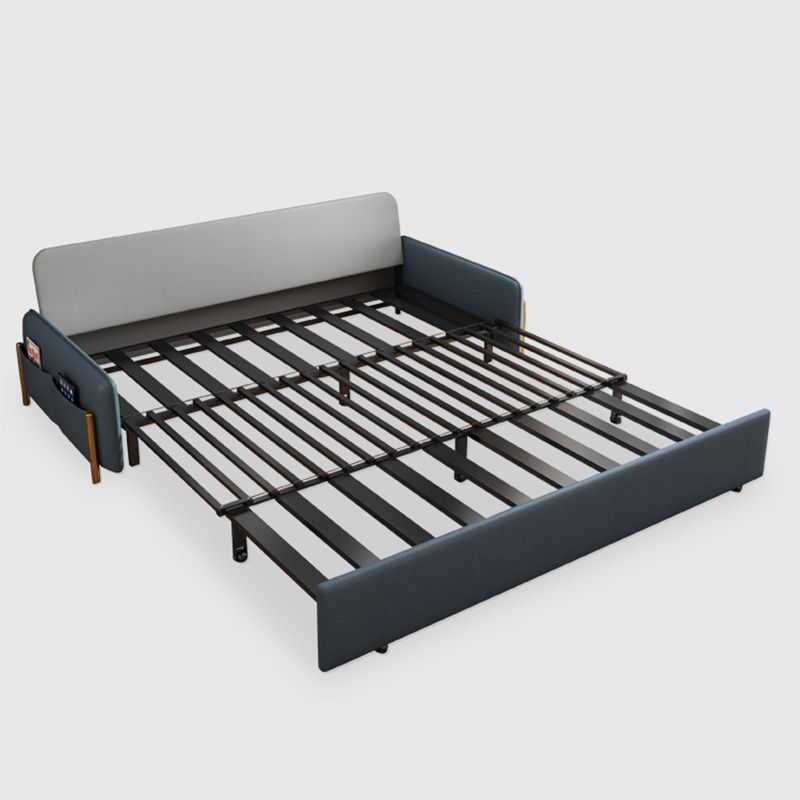 Pillow Included Convertible Sofa Armless Foldable Futon Sofa Bed with Storage