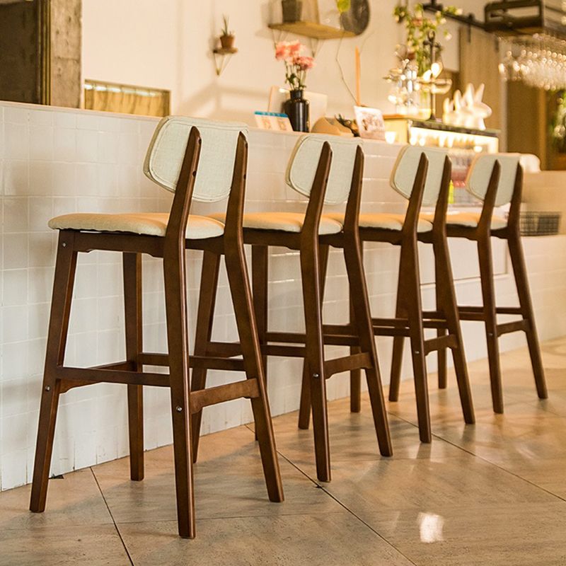 Scandinavia Style Bar-stool Wooden Legs Square Seat for Kitchen Bar