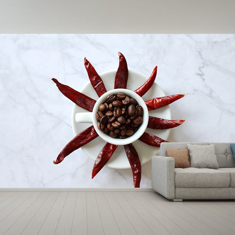 Roasted Coffee Beans Mural for Coffee Shop Mildew Resistant Wall Covering