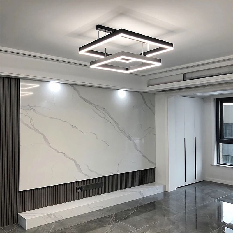 Lampade a forma quadrata contemporanea il lampadario del ristorante il lampadario sospeso con ombra acrilica