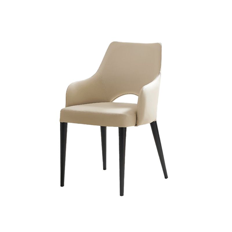 Modern Style Open Back Upholstered Leather Home Dining Side Chair