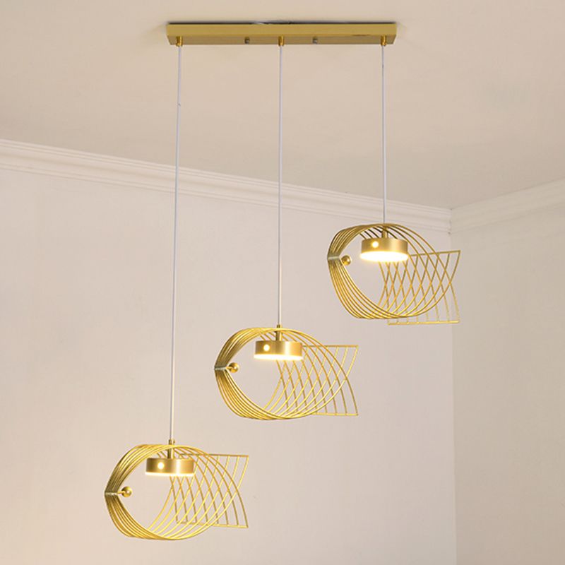 Luz colgante de pescado artístico Minimalista Metal Comedor LED LECHE