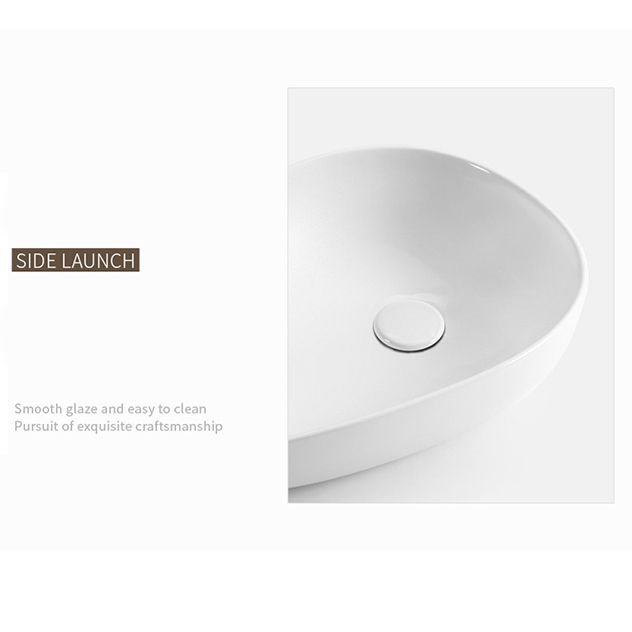 Modern Bathroom Sink Specialty Porcelain Shut-Off Valve Included Vessel Lavatory Sink