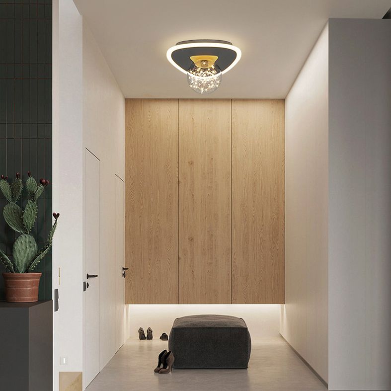 Geometrische halbbündige Leuchte, moderne, schlichte Deckenleuchte für Schlafzimmer