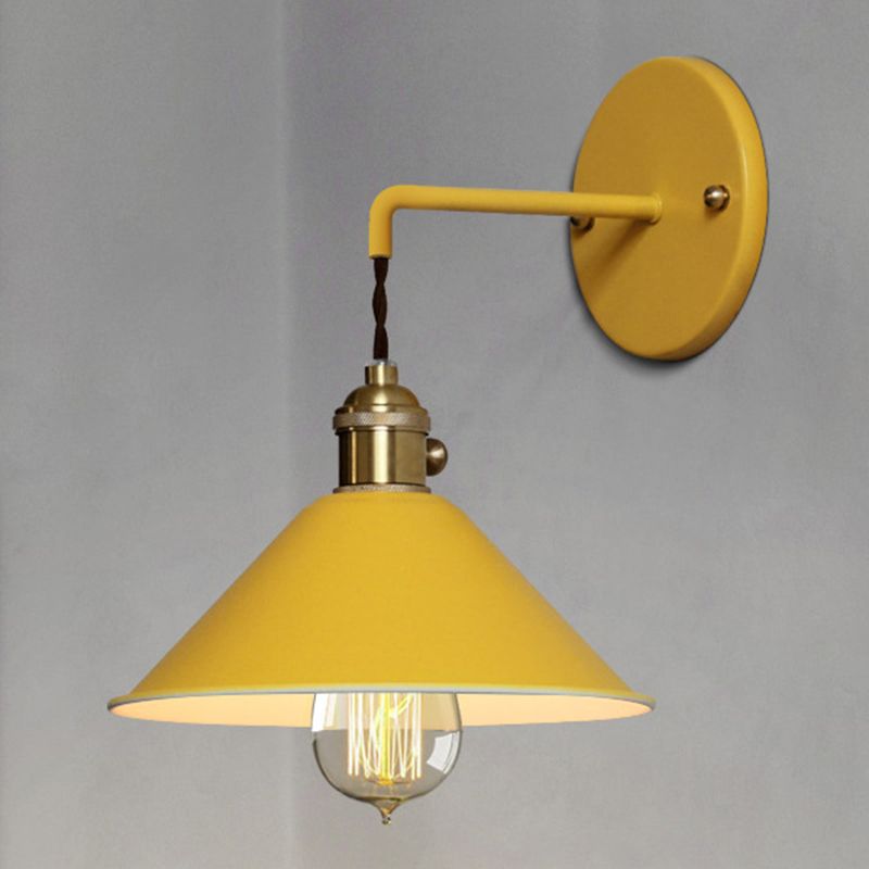 Macaron Cone Shaded Lighting Contemporary Metal Wall Light for Room