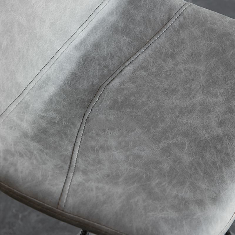 Contemporary Reception Adjustable Height Stool Matte Finish Leather Barstool