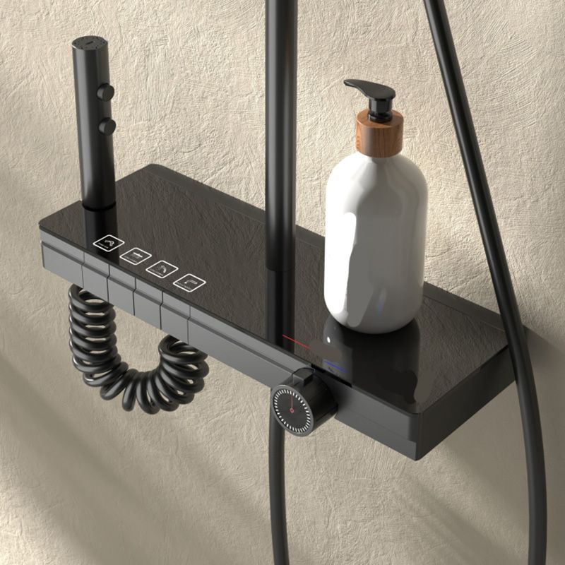 Modern Style Shower System Spot Resist Copper Wall Mounted Rectangle Shower System