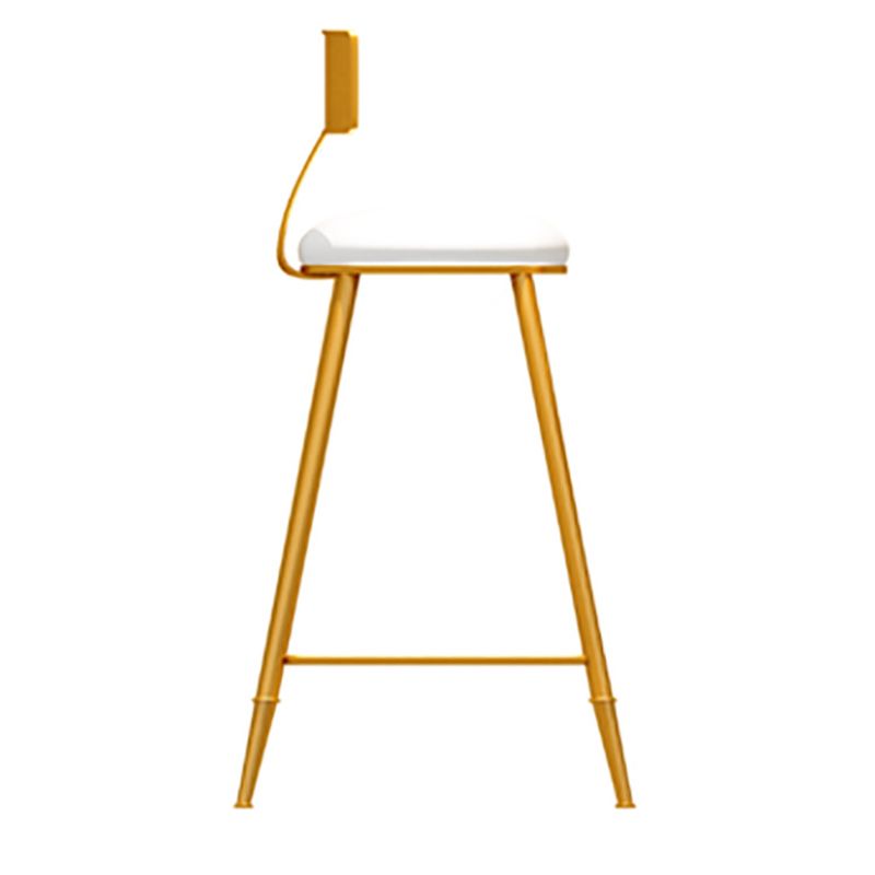 Faux Leather Armless Counter Stool Glam Style Round Low Back Bar Stool