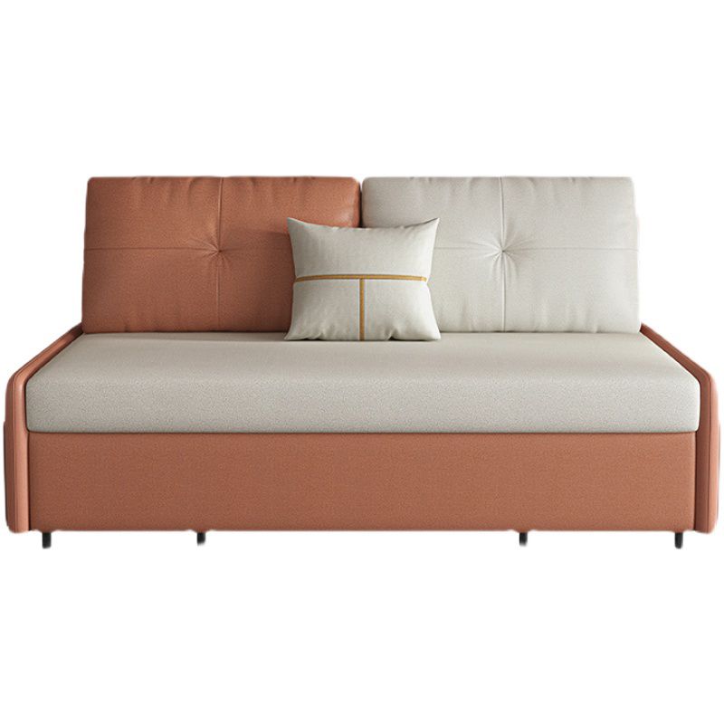 38.58" W Contemporary Faux Leather Armless Sofa Bed for Living Room