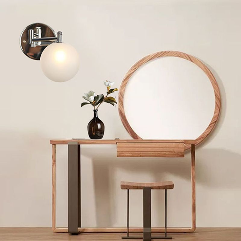 Adjustable Industrial Globe Sconce Glass 1-Light Sconce Light