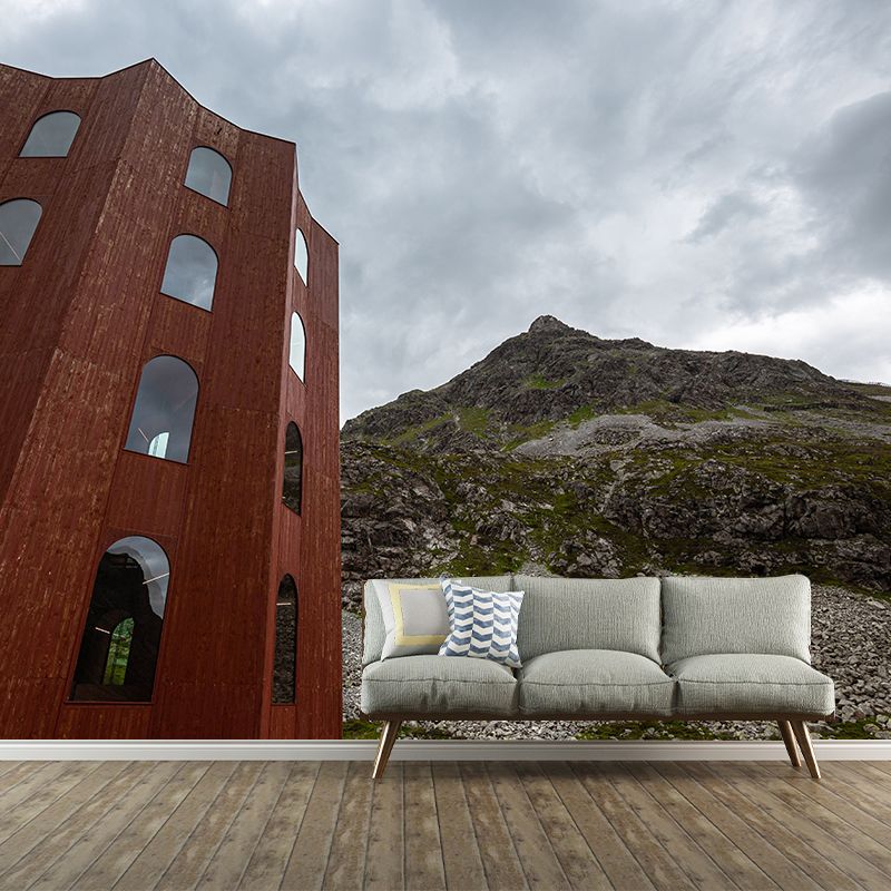 Modern City Building Mural Decal for Living Room, Personalized Size Available