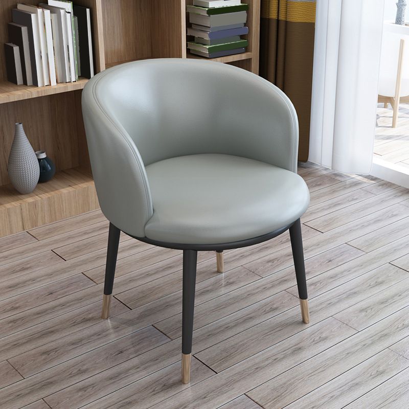 Modern Style Arms Included Faux Leather Upholstered Accent Armchair