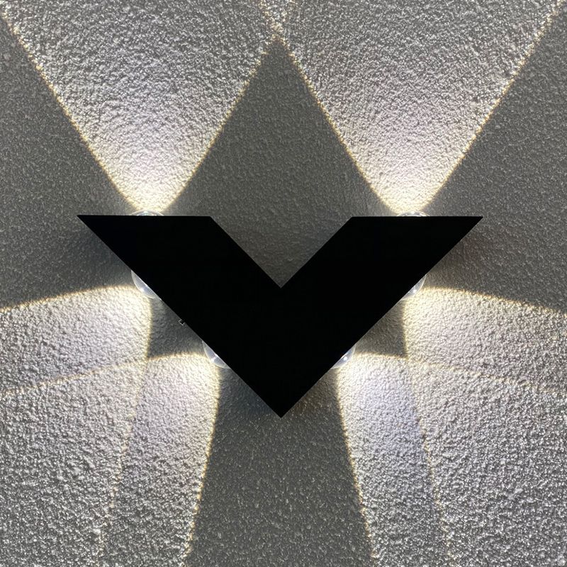 Geometric LED Wall Mount Black / White Metal Contemporary Wall Light
