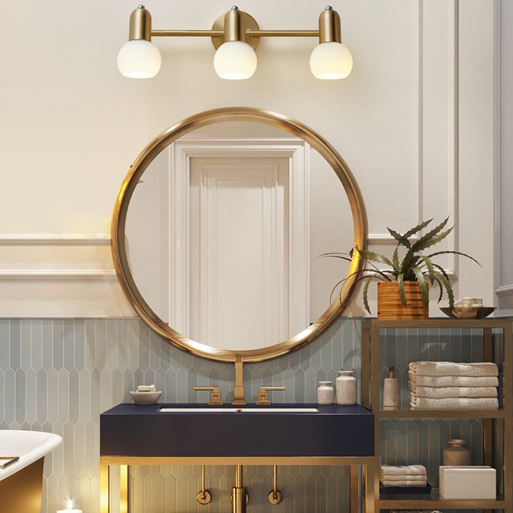 Luci da specchio vanità in metallo di lusso nordico luci in giù illuminazione vanità bagno in tonalità di vetro