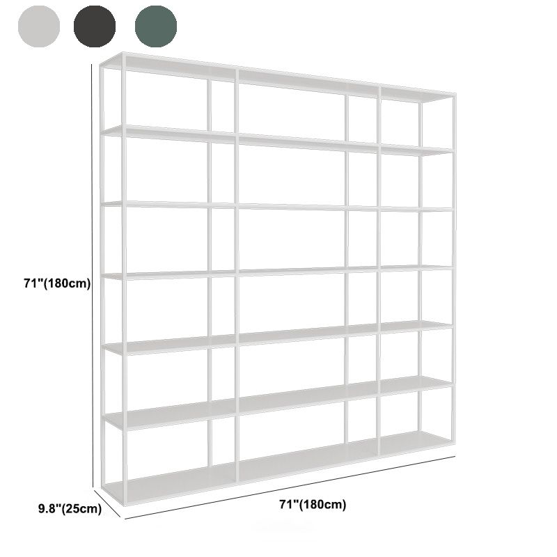 Modern Open Storage Bookcase 9.8" W Iron Frame Bookshelf with Shelves