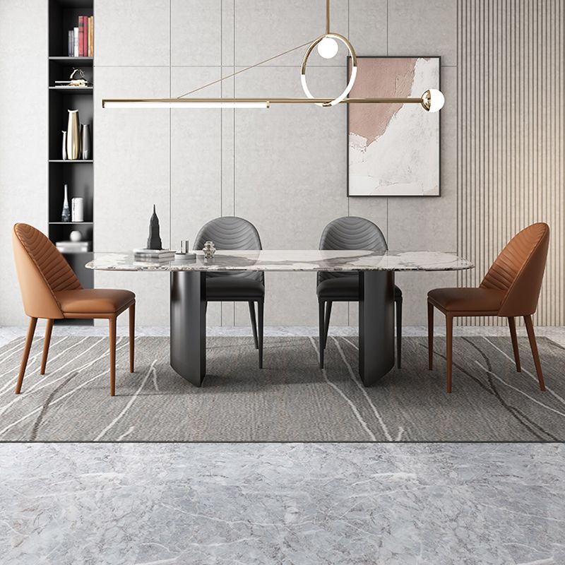 Contemporary 1/4/5/7 Pieces Dining Set with Sintered Stone Dining Table for Restaurant