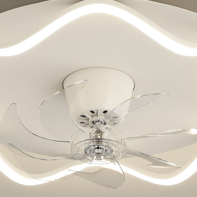 Modernism White Single Ceiling Fan Lamp LED Acrylic Ceiling Fan Light