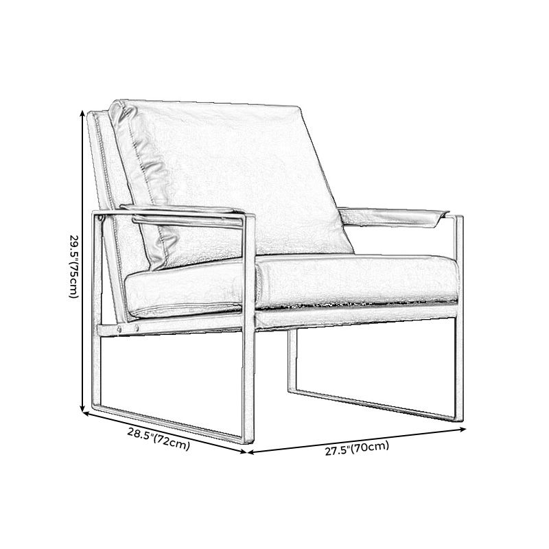 Solid Color Office Leather Arms Included with Cushion with Black Legs Armchair