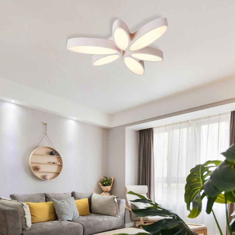 27"/33.5" Floral Flush Mount Contemporary Acrylic 6 Light Flush Light in Warm/White for Hallway