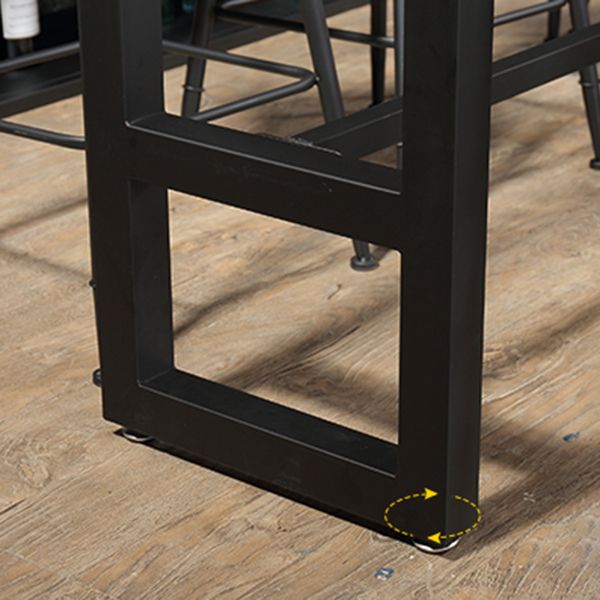 Rectangle Wood Bar Dining Table Modern Bar Table with Trestle Base