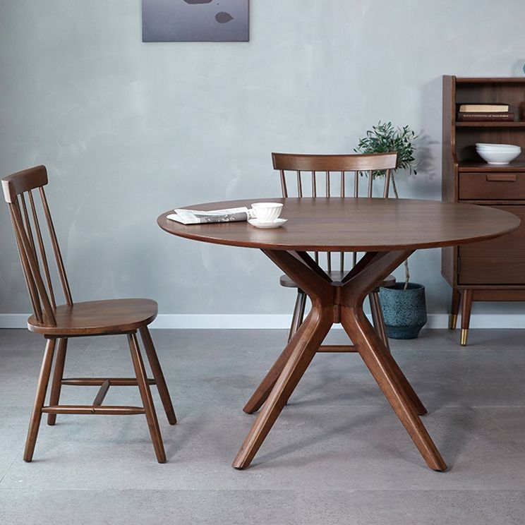 Mesa de comedor redonda contemporánea mesa de pedestal de madera maciza para mesa de cocina del comedor