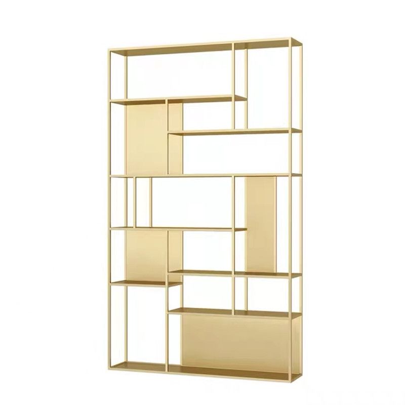 Metal Etagere Bookcase Modern Open Back Bookshelf for Home Office