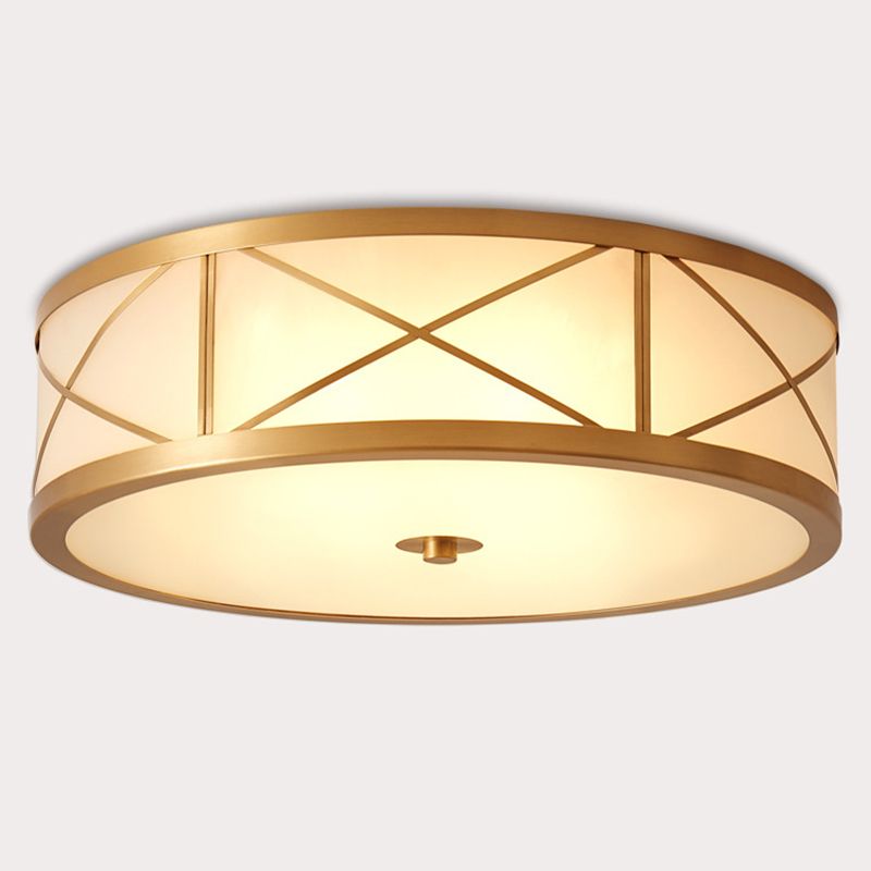 Drum Flush Mount Plafondlamp Armaturen Vintage Glas Plafondlamp Armatuur voor Woonkamer