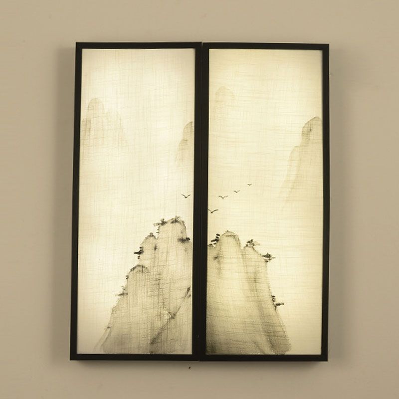 Collines dessin à la chambre murale murale luminaire