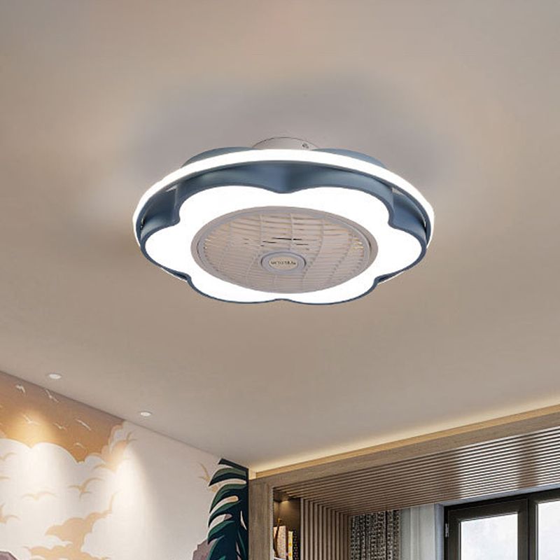 MODERNAL MOTALLISME MÉTALLIQUE DE 28 "LEDTHER LED PADIR LAMPE FAN PRODUCE FAN en noir / rose / bleu